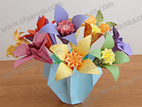 Цветочный букет оригами